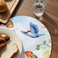 thumbnail image 4 of Round Placemats Tree Branch Butterfly 15 inch Set of 6 Table Mats for Dining Table Flowers Birds Heat Resistant Non-Slip Kitchen & Home Decorative Place Mat Set, 4 of 8