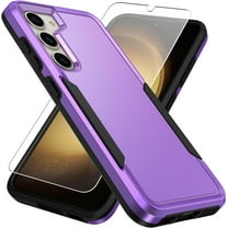 Heavy Duty Phone Case Designed for Samsung Galaxy A14 Case with 1Pc Tempered Glass Screen Protector, Shockproof Dropproof Anti-Scratch Phone Case Cover for Samsung Galaxy A14,Purple
