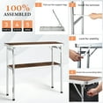 thumbnail image 2 of Ktaxon 39" Foldable Bar Table, Mobile Bar with 3-Tier Shelves & Carry Bag - Perfect for Events, Parties, Camping, Picnics, Tradeshows, and Both Outdoor/Indoor Use (Comes with Black Skirt, Woodgrain), 2 of 8