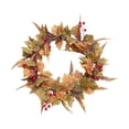 thumbnail image 2 of 20 Inch Artificial Fall Wreath for Front Door, Faux Pampas Autumn Wreath with Leaves Berries Cones, Indoor Covered Outdoor Thanksgiving Harvest Home Porch Decor, 2 of 7