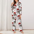 thumbnail image 2 of Fotbe Rabbit And Hedgehog Conjunto de Pijama de Manga Larga para Mujer con Estampado, Ropa de Dormir de 2 Piezas, Conjunto de Casa Suave y Cómodo con Bolsillos-X-Large, 2 of 7