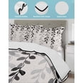 thumbnail image 4 of Quilts Twin-XL Size Bedding Set, Grey Ombre Botanical Lightweight Quilted Comforter, Watercolor Gray Pastoral Leaf Rustic Soft Bedspread Coverlet with Pillow Covers for All Season, 68" x 98", 4 of 7