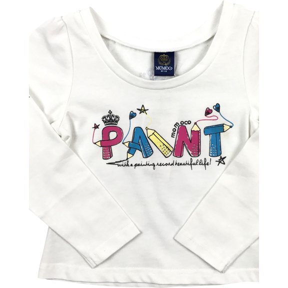 Big Girl Kids 2 Pieces Paint Rhinestones Casual Cotton T-Shirt Tee Top Off White 10 140 (21131026) BNY Corner