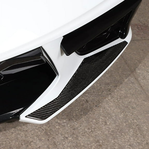 TINKI Soft Carbon Fiber Front Bumper Bottom Corner Trim Sticker Compatible with Chevrolet Corvette C8 2020-2023, Front Bumper Lip Panel Decoration Sticker