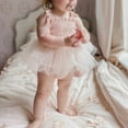 thumbnail image 2 of Newborn Baby Girl Sleeveless Bubble Romper Dress Cotton Tutu Tulle Skirt Hem Bodysuit with Headband Set Summer Clothes, 2 of 7