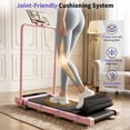 thumbnail image 5 of GARVEE 4-in-1 Folding Treadmill with Incline and Handlebar,3.0HP Under Desk Walking Pad,Smart App/Remote,0.6-6.2 MPH,LED Display,Pink, 5 of 9