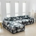 thumbnail image 5 of CJC L-Shaped Stretch Sofa Cover Set - 2 Piece 3-Seater Sectional Couch Slipcover with Pillowcase, Color #C, 5 of 14