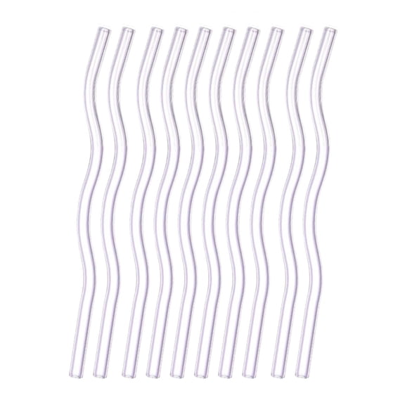 10 Pcs Reusable Glass Drinking Straws, Colorful and Durable Glass Straws for Beverages, Smoothies, Iced Coffee, Matcha, Juice