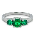 thumbnail image 3 of Emerald Wedding Ring - Silver Ring - Solitaire Wedding Ring - Engagement Ring - Anniversary, 5.5, 3 of 3
