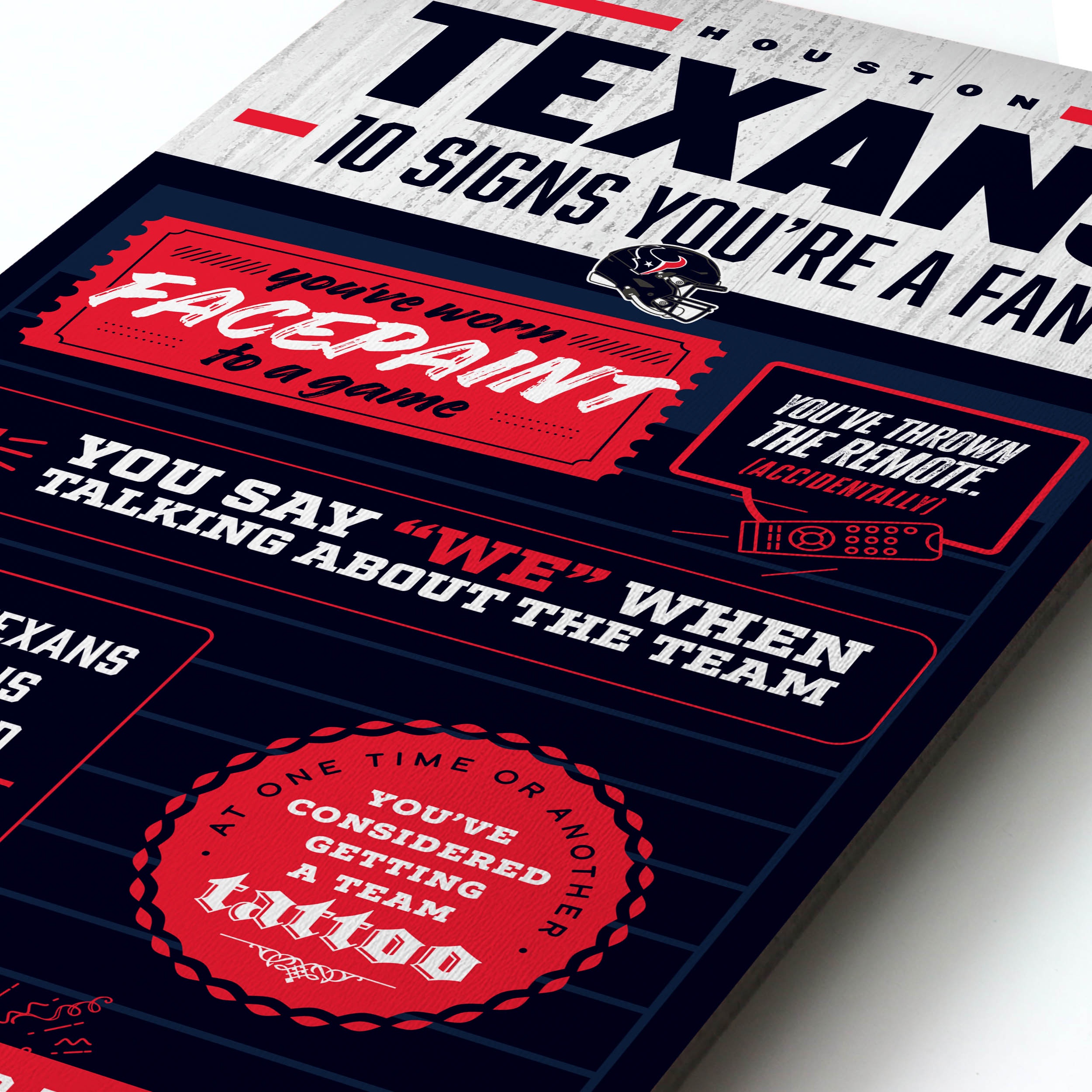 YouTheFan NFL Houston Texans 3D Top 10 Wall Art