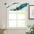 thumbnail image 2 of Marble Turquoise Kitchen Valances for Windows 42x12 Inch Kitchen Curtains Valances Rod Pocket Gold Foil Ceramic Style Crack Scratch Bathroom Window Valances for Window Treatment Decor, 2 of 6