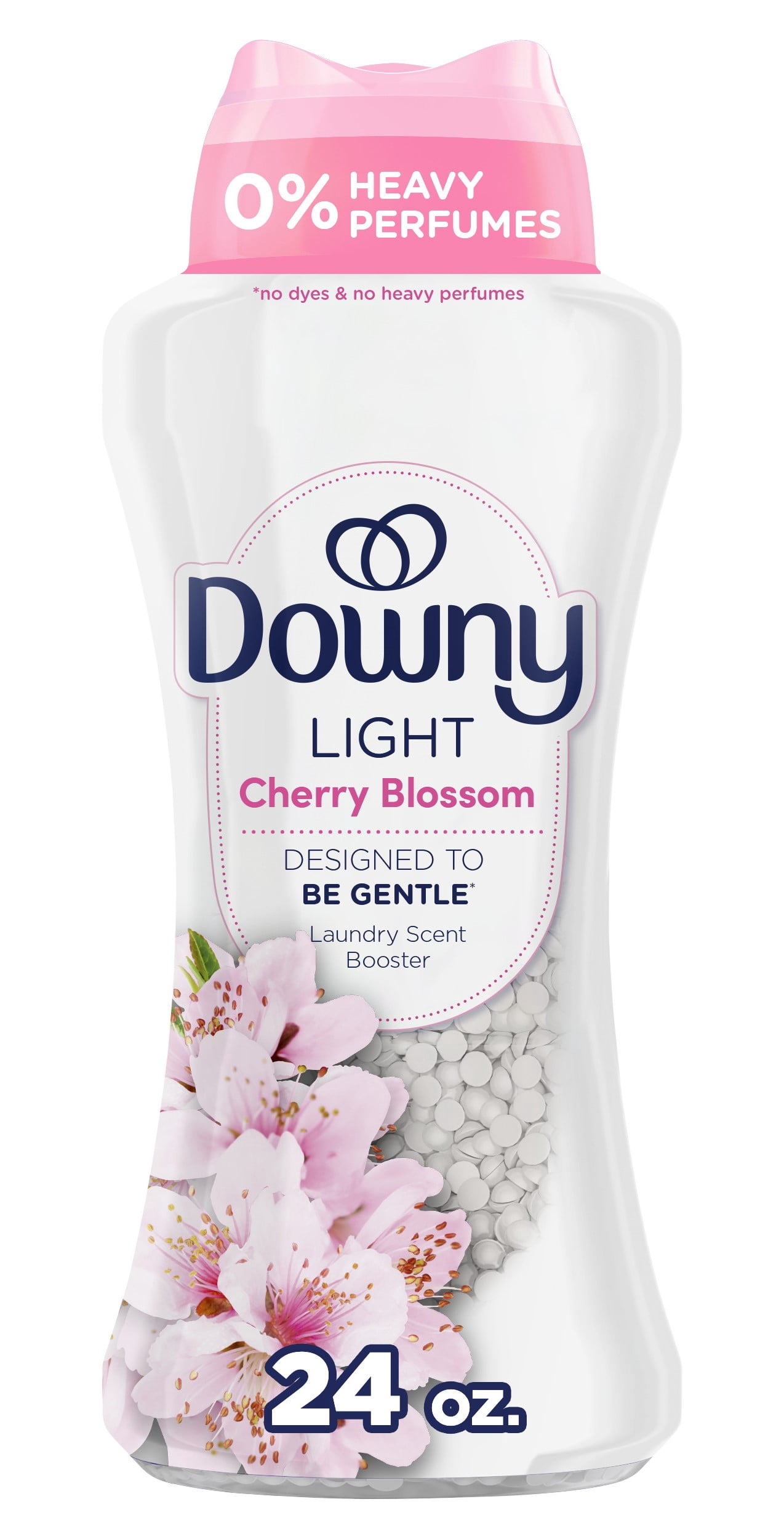 (4 pack) Downy Light In-Wash Scent Booster Laundry Beads, No Heavy Perfumes, Cherry Blossom Scent, 24 oz
