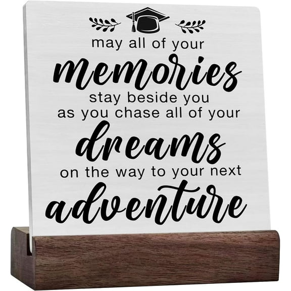 Graduation Quote Decor Desk Sign Grad Quote Sign Rustic Home Shelf Wall Decoration Grad Gift Ceramic Plaque With Wooden Base