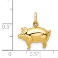 thumbnail image 2 of 14k Yellow Gold Piglet Pig Necklace Pendant Charm Animal Boar, 2 of 6