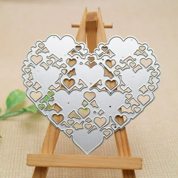 Die Cuts for Card Making, Ouginx Heart Shape Hollow Metal Cutting Dies DIY Die Cutters Die Stencils for Scrapbooking, Embossing & More