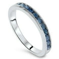 thumbnail image 1 of 1 carat Treated Blue Diamond Channel Set Wedding Ring 14K White Gold, 1 of 1