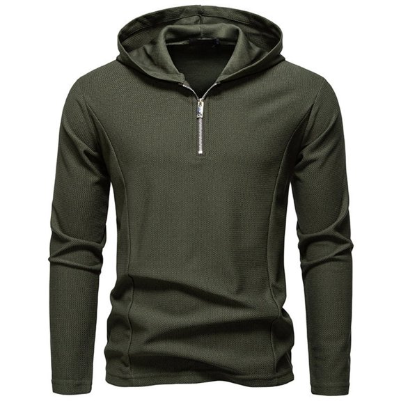 KANG Half Zip Pullover Hooded Athletic Sweatshirt Lightweight Breathable Performance Activewear Top For Running Training Casual Wear
