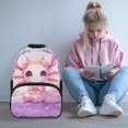 thumbnail image 2 of Pzuqiu Kids Backpack Ages 6-14 Cute Pink Axolotl Print Lightweight Large Capacity Adjustable Straps 17 Inch Schoolbag for Elementary Middle School Back to School Travel Use, 2 of 7