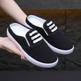 thumbnail image 4 of Willtoo Womens Slip On Canvas Mule Sneakers Backless Slide Casual Shoes, Low Top Lace Up Platform Non Slip Walking Flats, 4 of 5