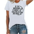 thumbnail image 4 of LYXSSBYX Plus Size Womens Shirts Clearance Women's Baseball Sport Printed T-Shirt with Round Neck and Short Sleeved Top, 4 of 4