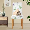 thumbnail image 4 of Yayeee 2 Pack Dining Chair Covers Stretch Parson Chairs Slipcovers Seat Protector, Purple Birds, 4 of 6