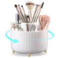 thumbnail image 2 of 360 Rotating Makeup Organizer-Makeup Brush Holder with 5 Compartments for Cosmetics Jewelry for Dressing Table Bedroom Stationery Storage, 2 of 5