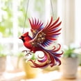 thumbnail image 3 of Cardinal Bird Window Hanging, Beautiful Red Cardinal Design with Flowers, Perfect for Home or Car Decor, Unique and Elegant Gift for Bird Lovers, 3 of 4