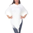 thumbnail image 1 of White Mark Poncho en Tricot à Franges pour Femme, Taille Unique, 1 of 5