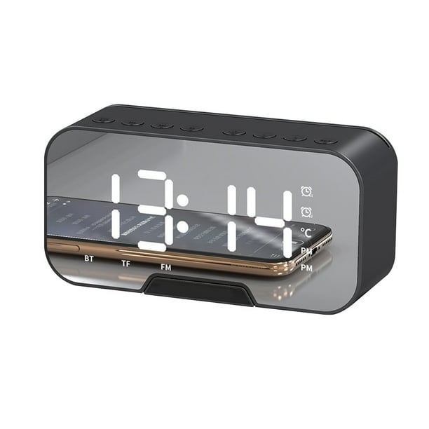 Despertador Reloj digital LED Manos libres compatible con Bluetooth Alarma con pantalla LED Suministros para el hogar, Negro Advancent EL001111-06B