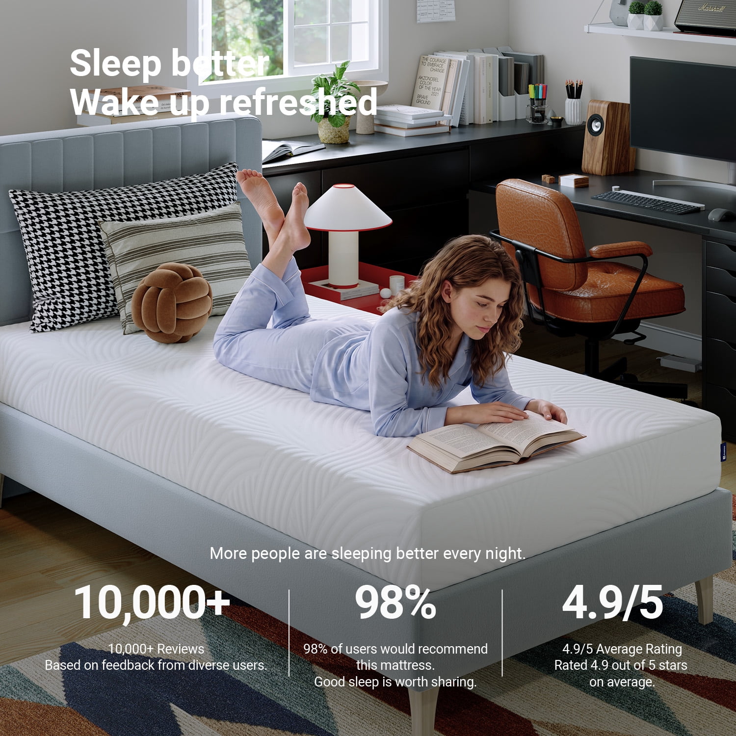 Avenco Universe 6" Twin XL Size Adult Gel Infused Memory Foam Cooling Comfort Mattress in a Box