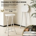 thumbnail image 5 of OROFULL 24 Inch Tall Folding Stool 2 Pack, Heavy Duty HDPE Portable Bar Stool with Carry Handle & Steel Frame for Indoor Outdoor Use, White, 5 of 8