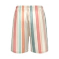thumbnail image 3 of Men's Pajama Shorts Bottoms with Pockets Soft Lightweight Lounge Sleep Wear Soft Color Striped, 3 of 6