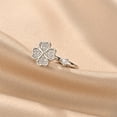 thumbnail image 3 of Rotating Clover Ring for Women Four Leaf Gold Silver Tone, 3 of 9