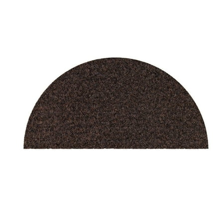 Porch Area Broadway collection pet friendly area rugs with Rubber Marine Backing for Patio, Porch, Deck, Boat, Basement or Garage with Premium Bound Polyester Edges Chocolate Half Round 24