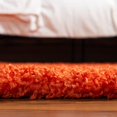 thumbnail image 4 of Unique Loom 3127929 2 ft. 2 in. x 6 ft. 5 in. Solid Shag Runner Rug, Tiger Orange, 4 of 6