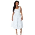 thumbnail image 3 of Bridgerton Celebrity Pink Women's and Women's Plus Basque Waist Midi Toile Dress, Sizes XS-4X, 3 of 14