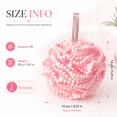 thumbnail image 3 of 80g Mesh Bath Shower Loofah Sponge - Soft Pouf Body Wash Scrubber, Fluffy Bath Scrunchies for Exfoliation, Reusable Shower Loofahs for Daily Bathing,Pink,5.31in/14cm, 3 of 9