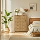 thumbnail image 2 of Yeshouse Cómoda estriada de 5 cajones, cómoda moderna de 122 cm de altura con dispositivo antivuelco, cómoda organizadora de madera para dormitorio, sala de estar, pasillo y armario, 2 of 8