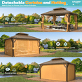 thumbnail image 3 of EROMMY 12' x 14' Hardtop Gazebo with Galvanized Steel Double Roof & Aluminum Frame, Outdoor Gazebo with Curtains and Nettings, 3 of 9