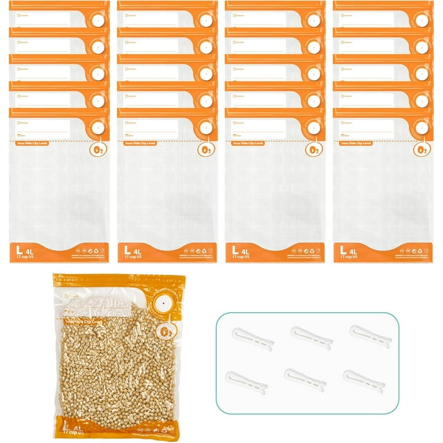 Biwat Vacuum Sealer for Food, Reusable Sous Vide Bags with Air Valve, PA&PE Material Long-lasting Freshness for Cooking, Food Storage(10.2 * 13.4in 20pcs)