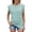 Light Green, variant on Womens Tops Shirts Solid Color Fashion Casual Tank Crewneck Summer Lace Sleeve Casual Loose Plain Tees Blouses Light Blue M