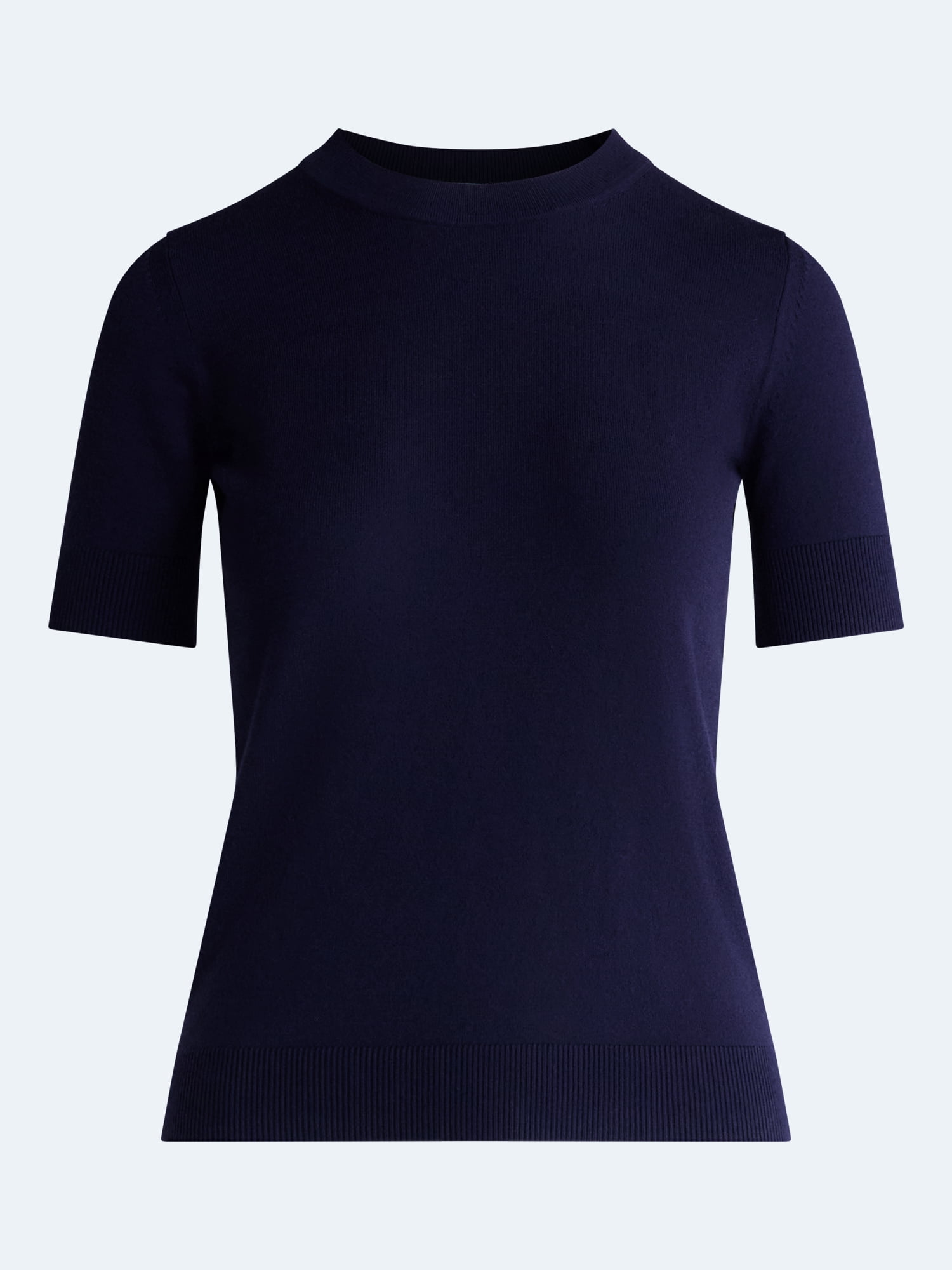 Free Assembly Women's and Women's Plus Cozy Yarn Sweater Tee with Short Sleeves, Sizes XS-4X