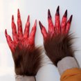 thumbnail image 5 of Guantes de hombre lobo nuevos de látex para Halloween, fiesta de mascarada, garras de fantasma de terror, accesorios de decoración, 5 of 5