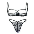 thumbnail image 1 of Gibobby Conjuntos de bragas de encaje Ropa Dormir Mujer Sexy Accesorios erotico Ropa Sexi para Mujer lencería de Princesa Brasier y calzon Mujer Tanga Sexy Mujer(Negro, G), 1 of 5