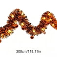 thumbnail image 2 of Cififendec Halloween Tinsel LED Garland, 118.1", Battery Operated Pumpkin Face Light String for Mantel Edge Swag, Door Trim Winding, Buffet Shelf Embellishment, 2 of 5