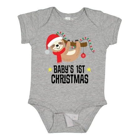 

Inktastic Babys 1st Sloth Christmas Gift Baby Boy or Baby Girl Bodysuit