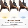 thumbnail image 3 of Tower Fan 60 Inch Ceiling Fan With Lights 3 Solid Wood Fan Blade Noiseless Reversible Motor Remote Control,Box Fan, 3 of 8