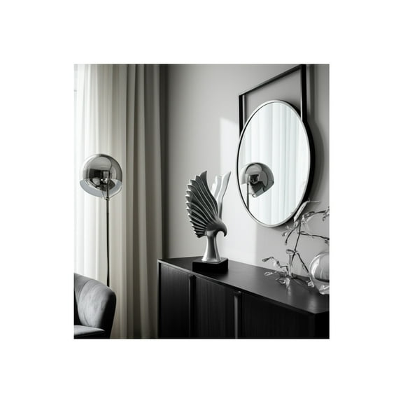 Modern Glam Abstract Eagle Sculpture with Uplifted Wings - Decorative Resin Polyresin Figurine for Contemporary Statement Art Decor