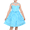 Blue Polka Dot, variant on Girls Dress Halter Blue White Stripe Summer Cotton Sleeveless 6 Years