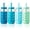 Blue, variant on Mrsdry Glass Cups with Silicone Lids and Straws (4 Pcs), 16oz Drinking Glasses Set with Silicone Sleeves for Coffee Bar Accessories Iced Coffee Cups with Lids, Glass Tumbler Reusable for Gifts